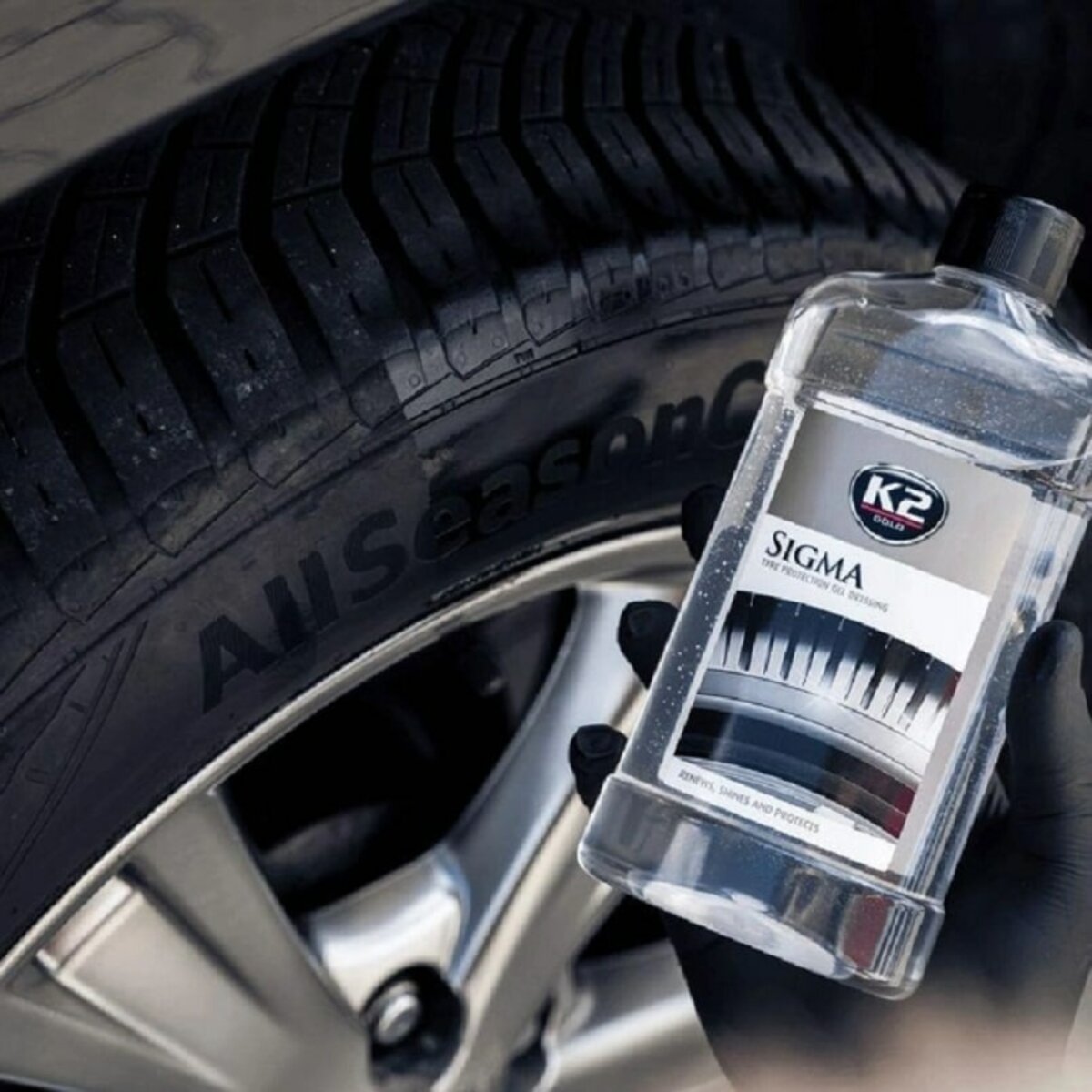 Гель для полірування та догляду за шинами K2 SIGMA, 500мл (G1571) дивитися фото №2