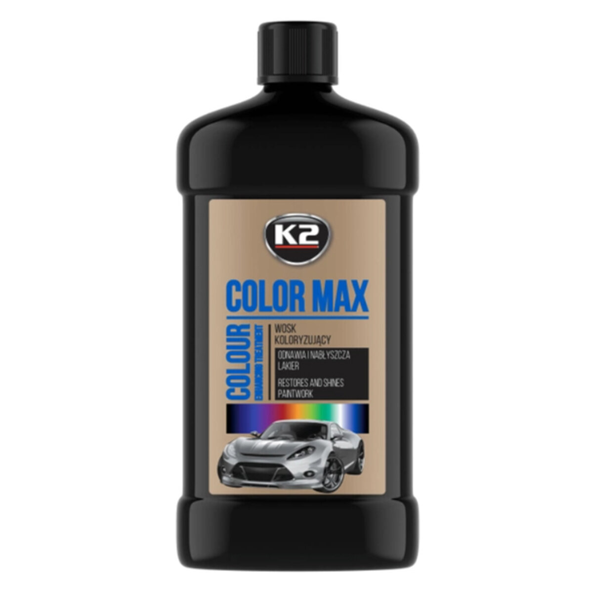 Поліроль восковий для кузова K2 Color Max чорний 500мл (K025CA) дивитися фото №1
