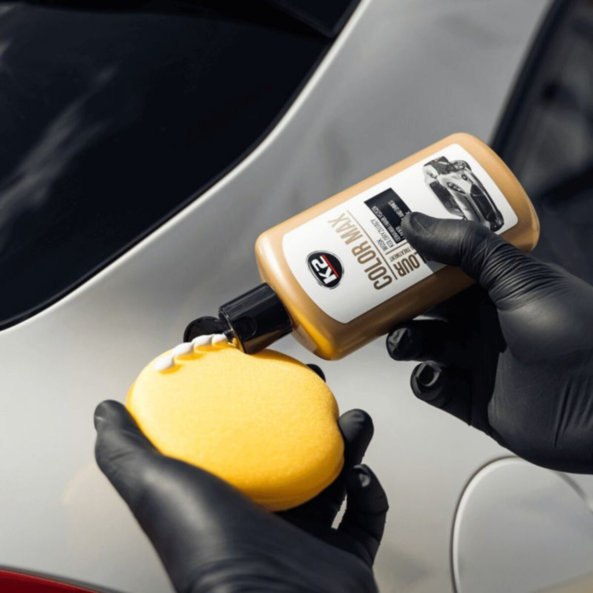 Поліроль восковий для кузова K2 Color Max білий 250мл (K020WHITE) дивитися фото №2