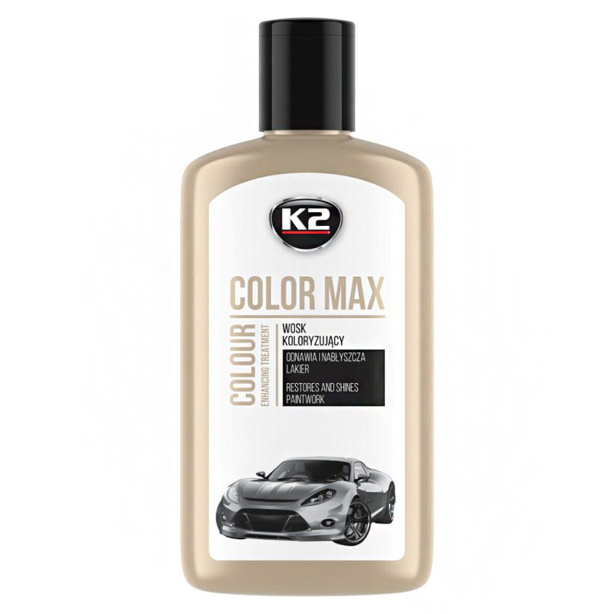 Поліроль восковий для кузова K2 Color Max білий 250мл (K020WHITE) дивитися фото №1