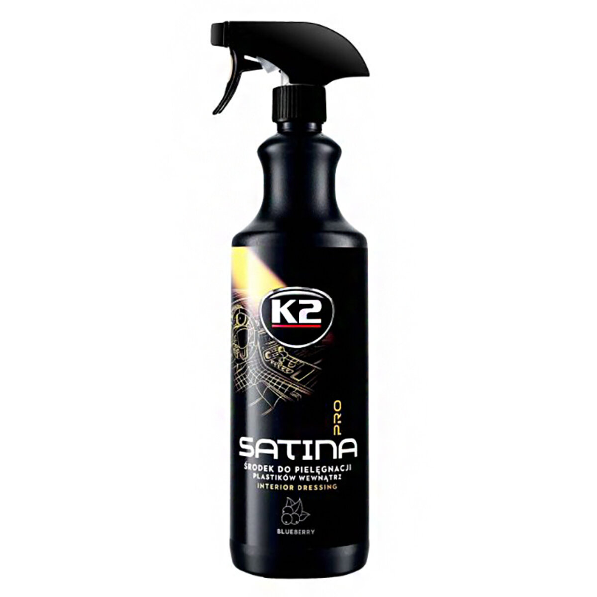 Засіб для догляду за панеллю приладів та пластиковими деталями K2 Satina Pro лохина 1л (D5001) дивитися фото №1