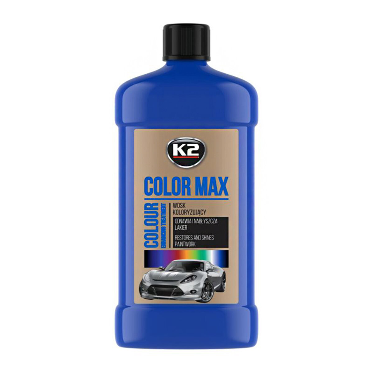 Поліроль восковий для кузова K2 Color Max синій 500мл (K025NI) дивитися фото №1