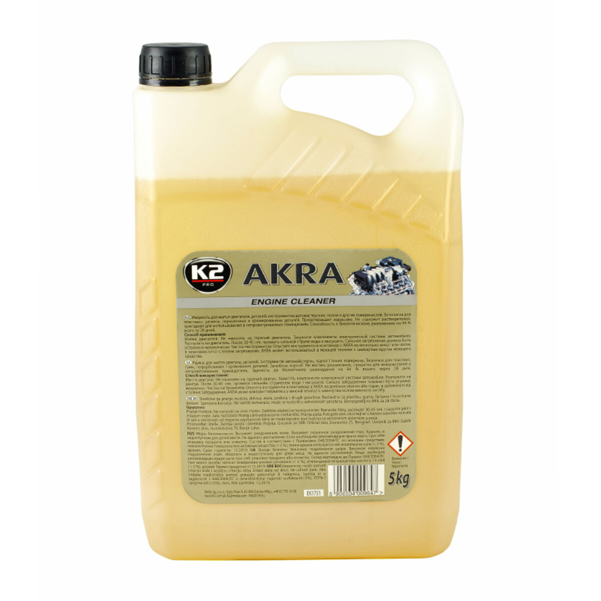 Засіб для зовнішнього миття двигуна (рідина) K2 AKRA, 5л (EK1751 (K305)) дивитися фото №1