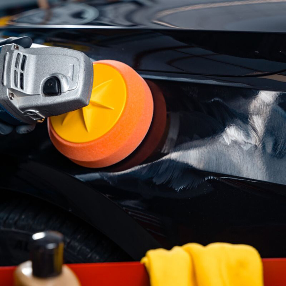 Губка полірувальна K2 Duraflex середня для лакофарбових покриттів 150х50мм помаранчева (L642) дивитися фото №2