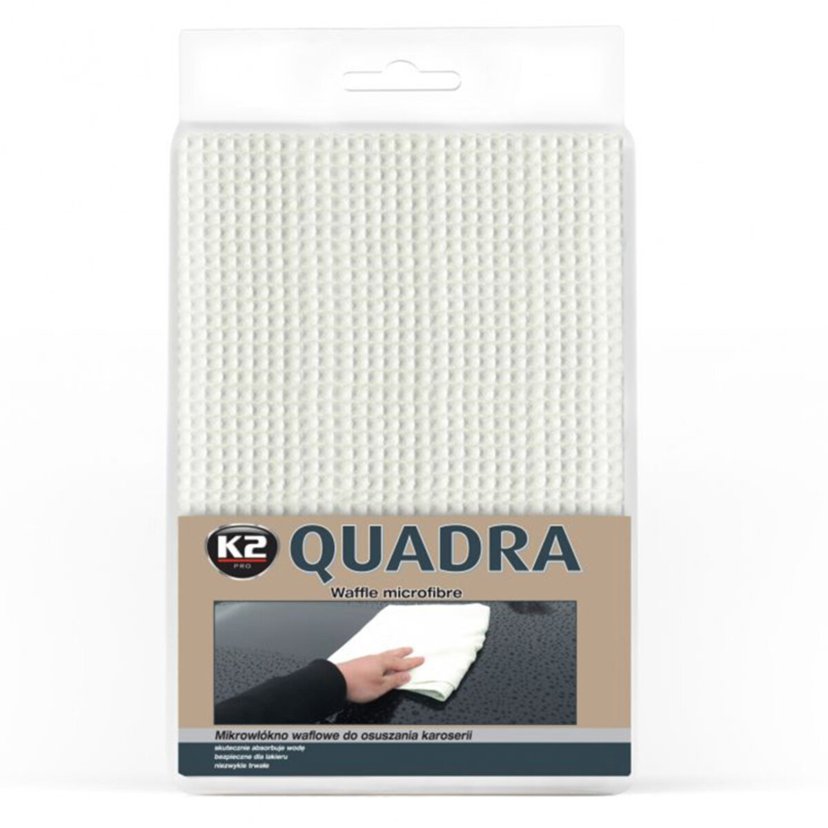 Рушник трикотажний K2 PRO QUADRA WAFFLE MICROFIBRE з вафельної мікрофібри 60x90см (M436						) дивитися фото №1