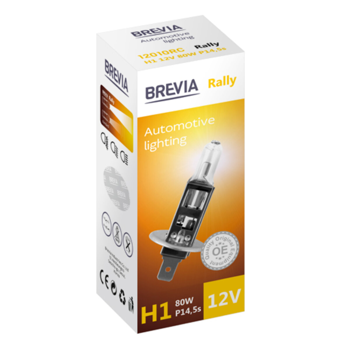 Галогенова лампа Brevia H1 12V 80W P14.5s Rally CP (12010RC) дивитися фото №1