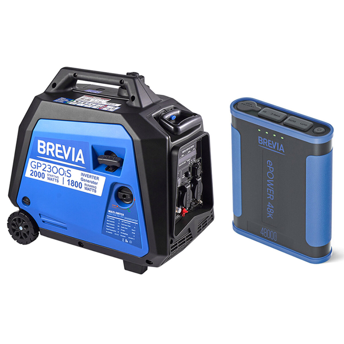 Комплект генератор інверторний Brevia 2,0кВт (ном 1,8кВт) + повербанк (Power Bank) Brevia ePower 48Ah (gs_2) дивитися зображення №1