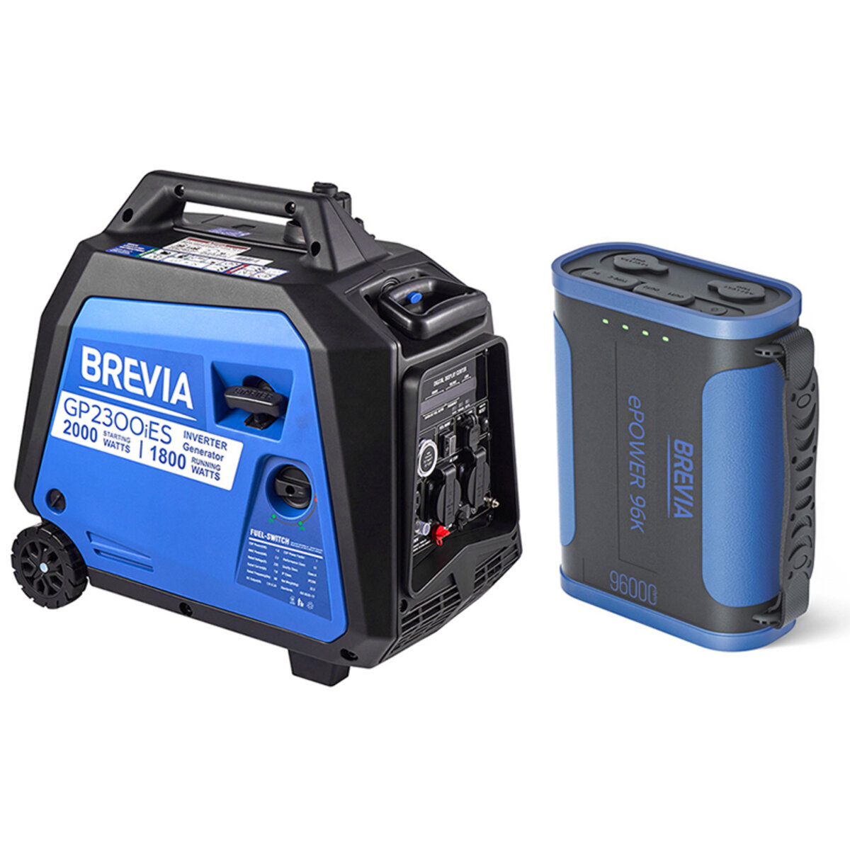 Комплект генератор інверторний Brevia 2,0кВт (ном 1,8кВт) з електростартером + повербанк (Power Bank) Brevia ePower 96Ah (gs_12) дивитися зображення №1
