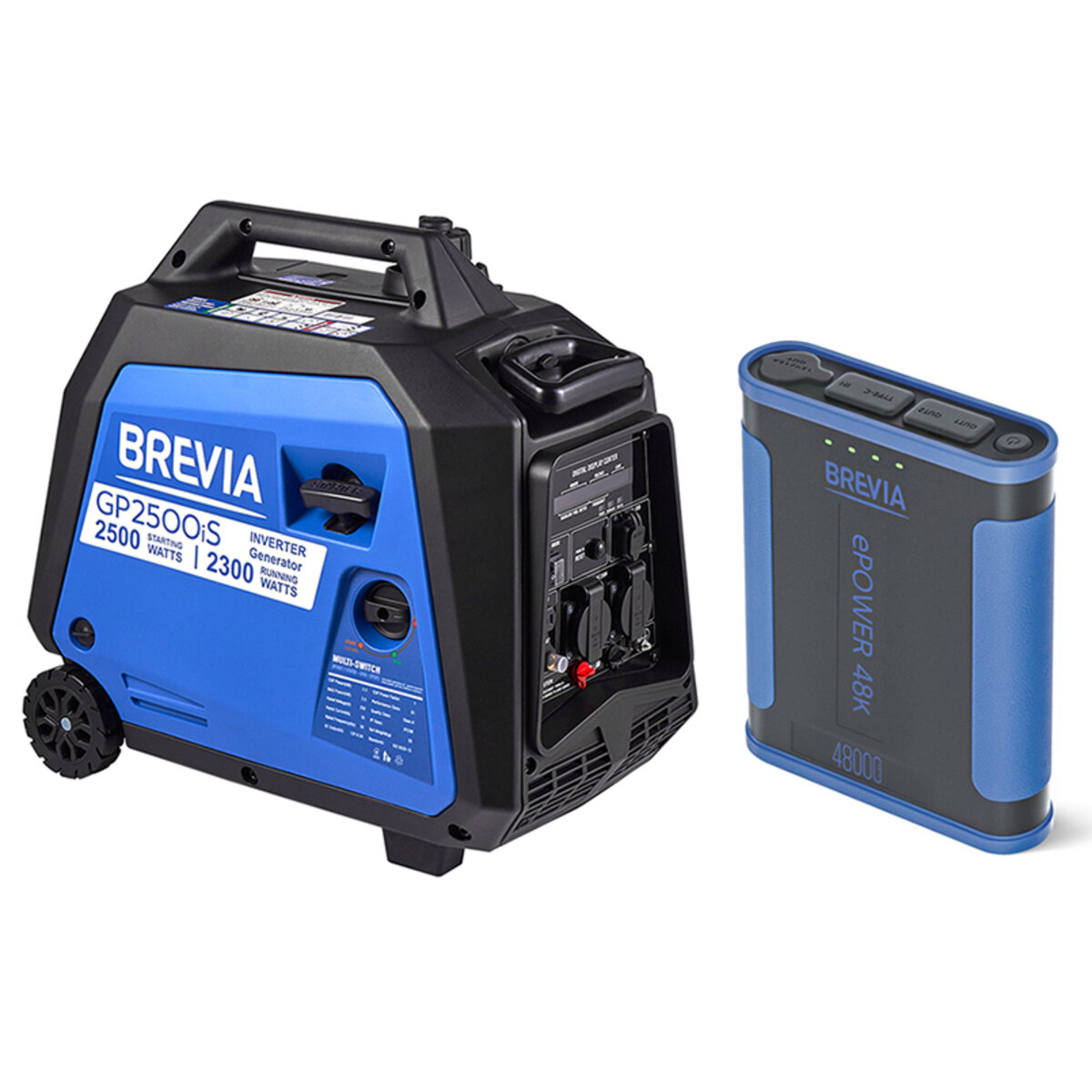Комплект генератор інверторний Brevia 2,5кВт (ном 2,3кВт) + повербанк (Power Bank) Brevia ePower 48Ah (gs_4) дивитися зображення №1