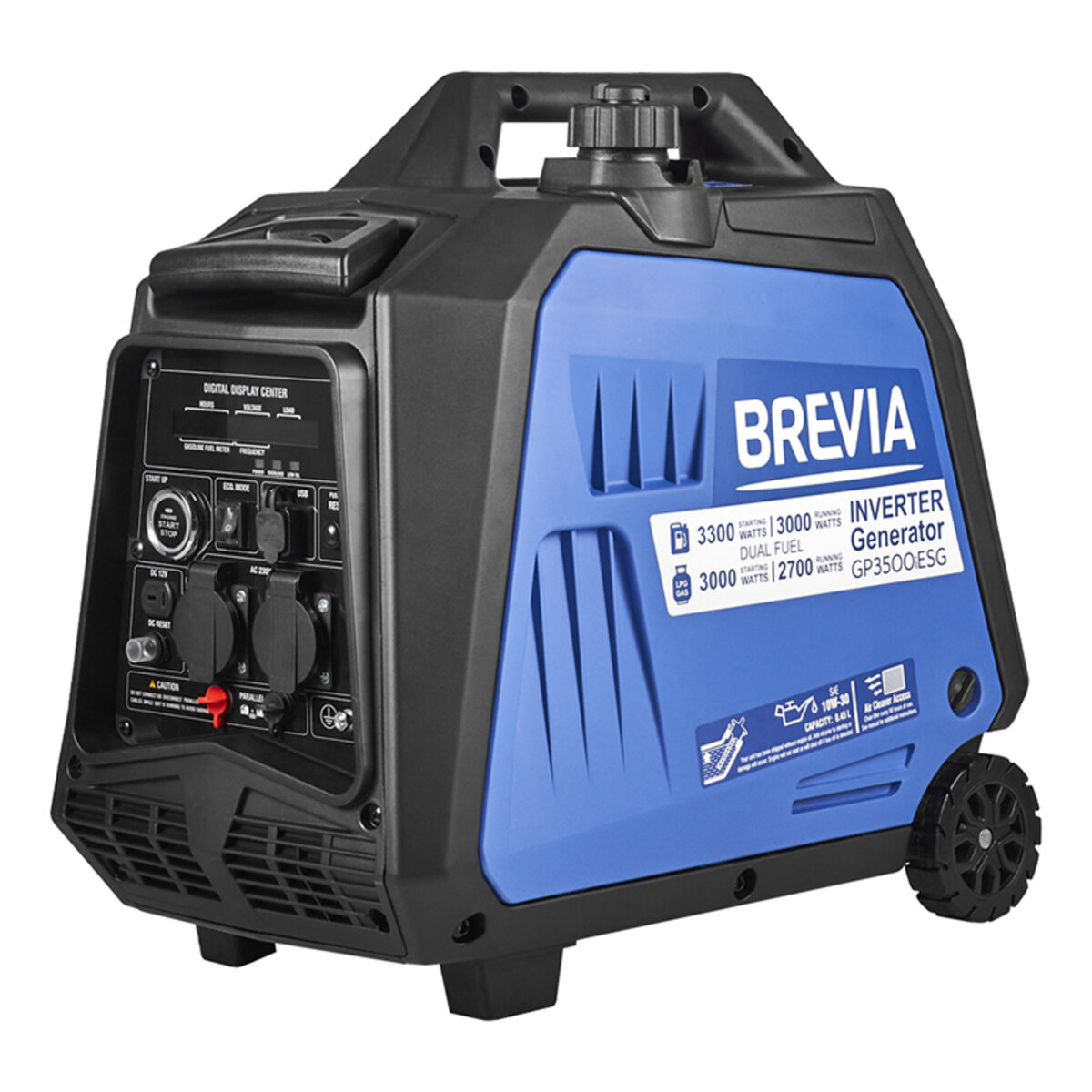 Генератор Brevia інверторний газобензиновий 3,3кВт DUAL FUEL (ном 3,0кВт) з електростартером (GP3500iESG) дивитися фото №2