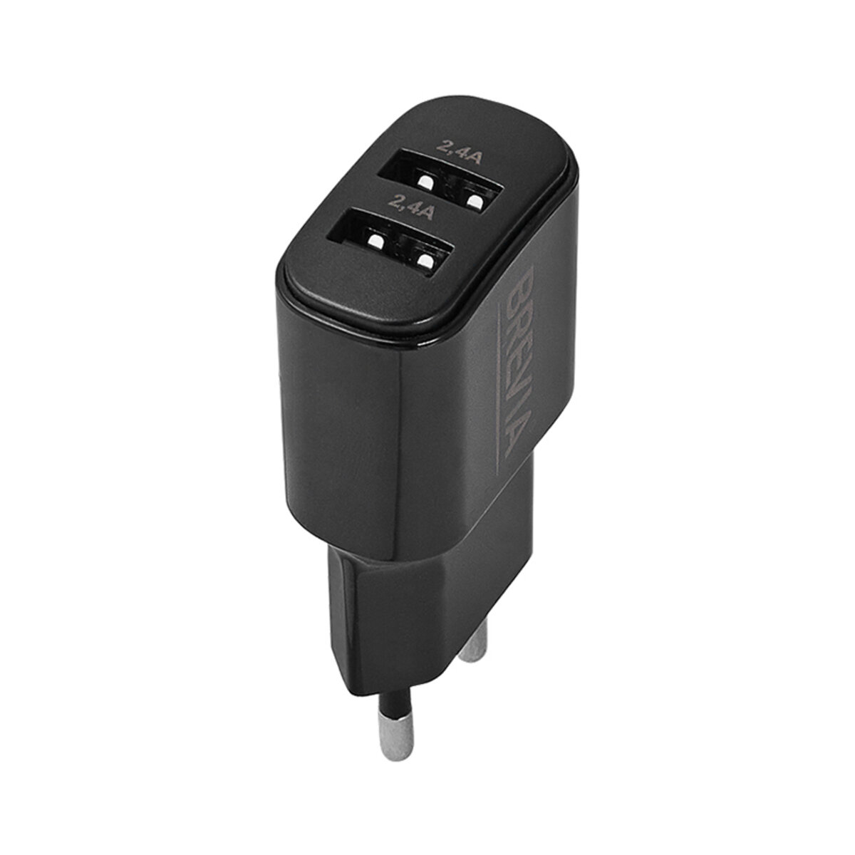 Мережевий зарядний пристрій Brevia ePower 12W 2xUSB-A чорний (45012DUB) дивитися фото №3