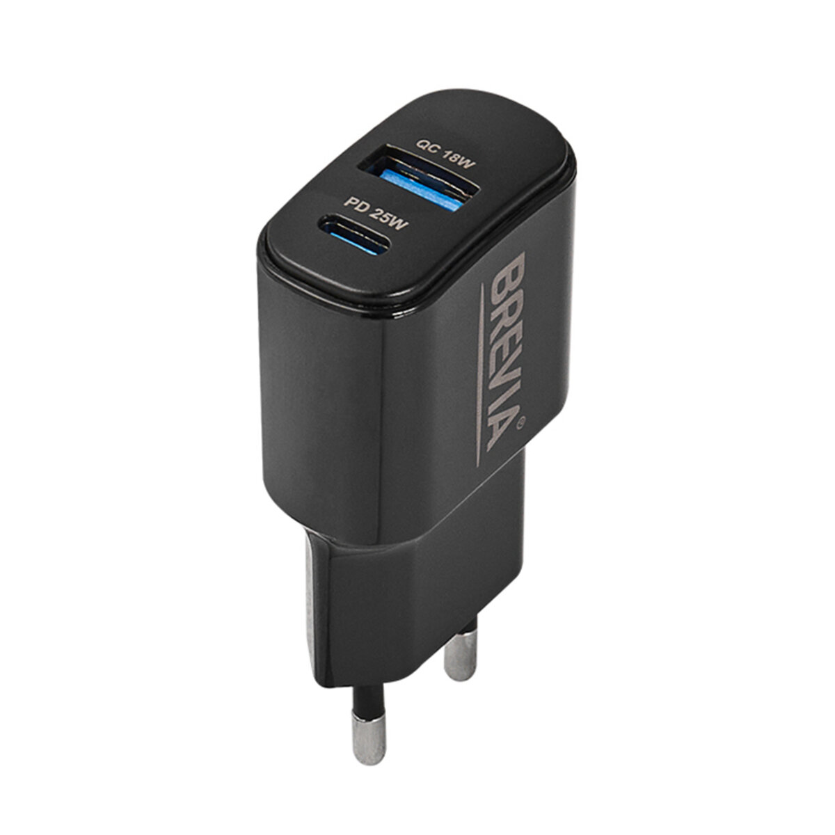 Мережевий зарядний пристрій Brevia ePower PD25W USB-C+USB-A чорний (45025CAB) дивитися фото №3
