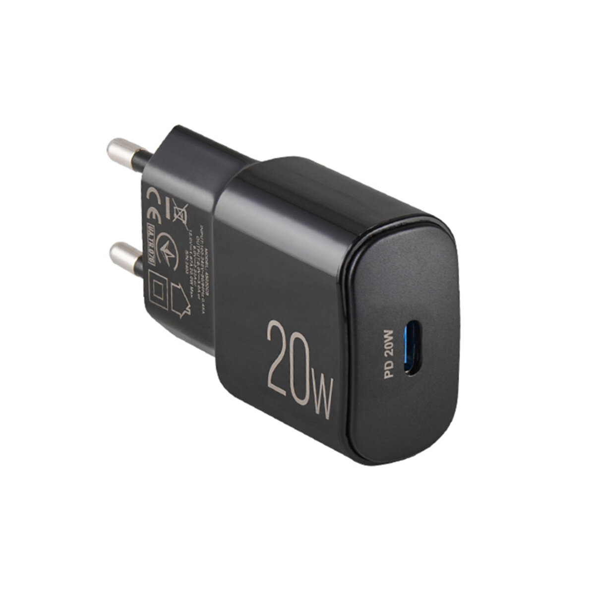 Мережевий зарядний пристрій Brevia ePower PD20W USB-C чорний (45020CB) дивитися фото №2