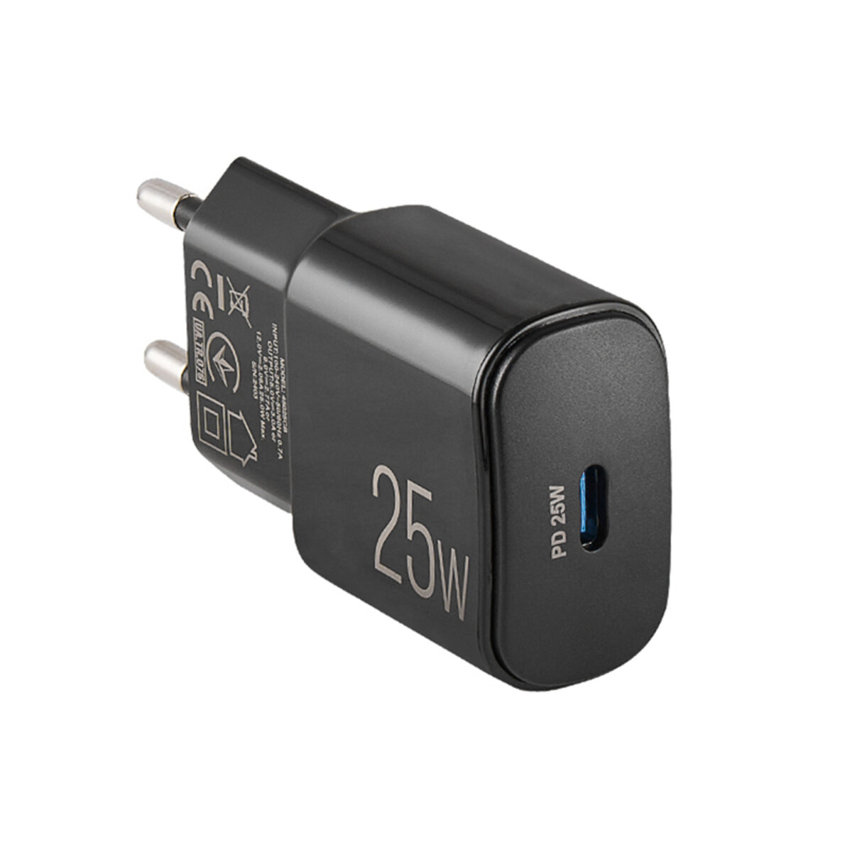 Мережевий зарядний пристрій Brevia ePower PD25W USB-C чорний (45025CB) дивитися фото №2