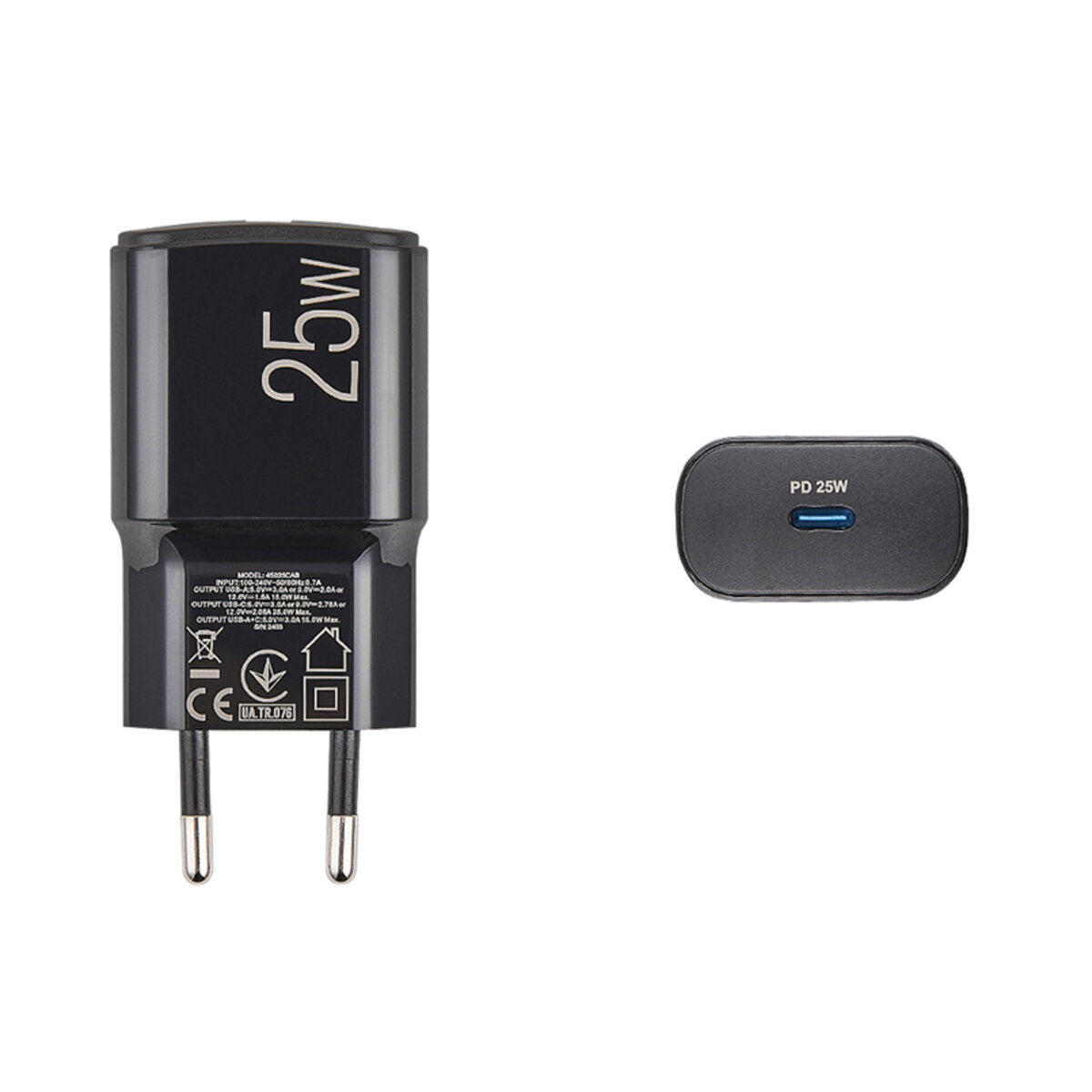 Мережевий зарядний пристрій Brevia ePower PD25W USB-C чорний (45025CB) дивитися фото №4