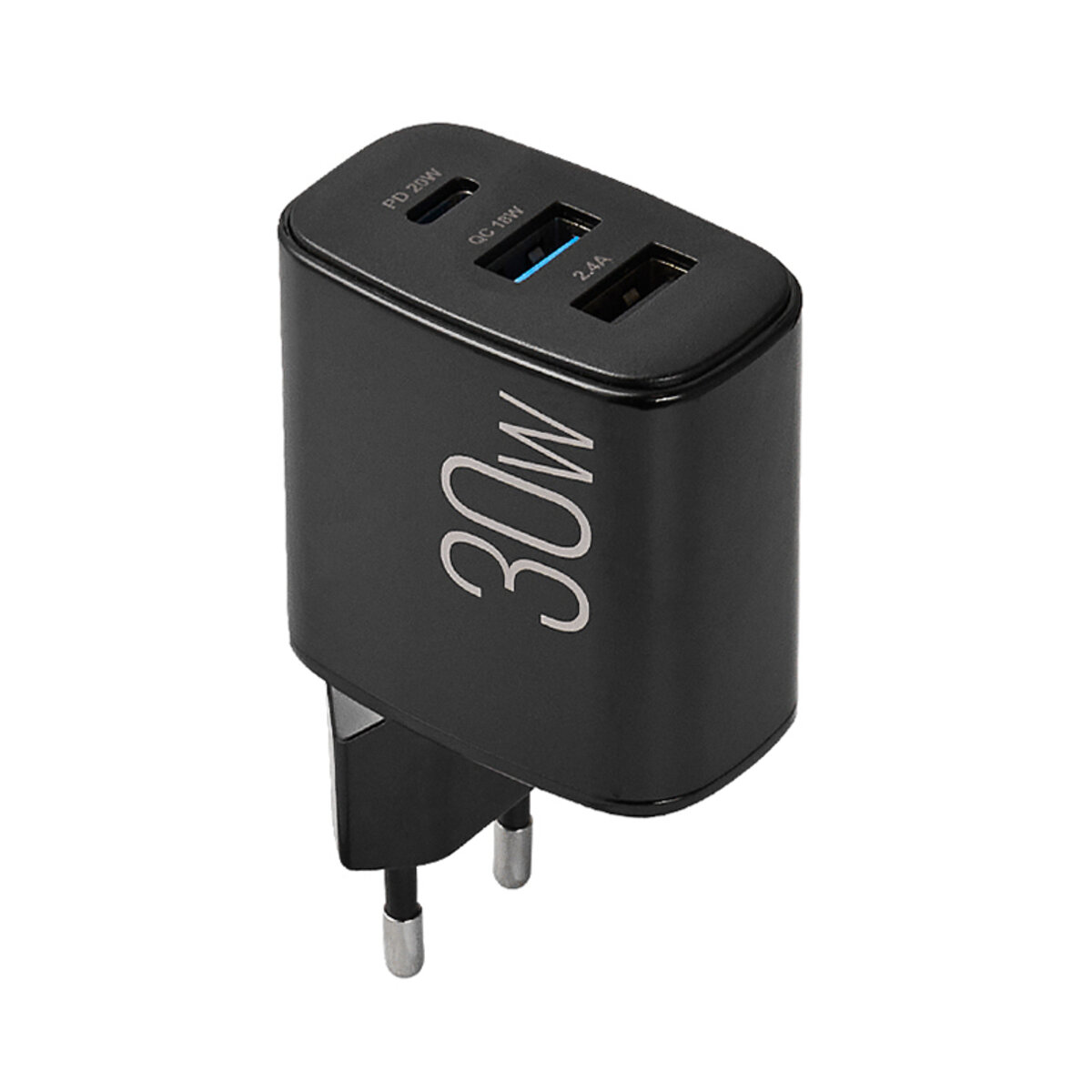 Мережевий зарядний пристрій Brevia ePower PD20W+QC18W+12W чорний (45030DUCB) дивитися фото №2