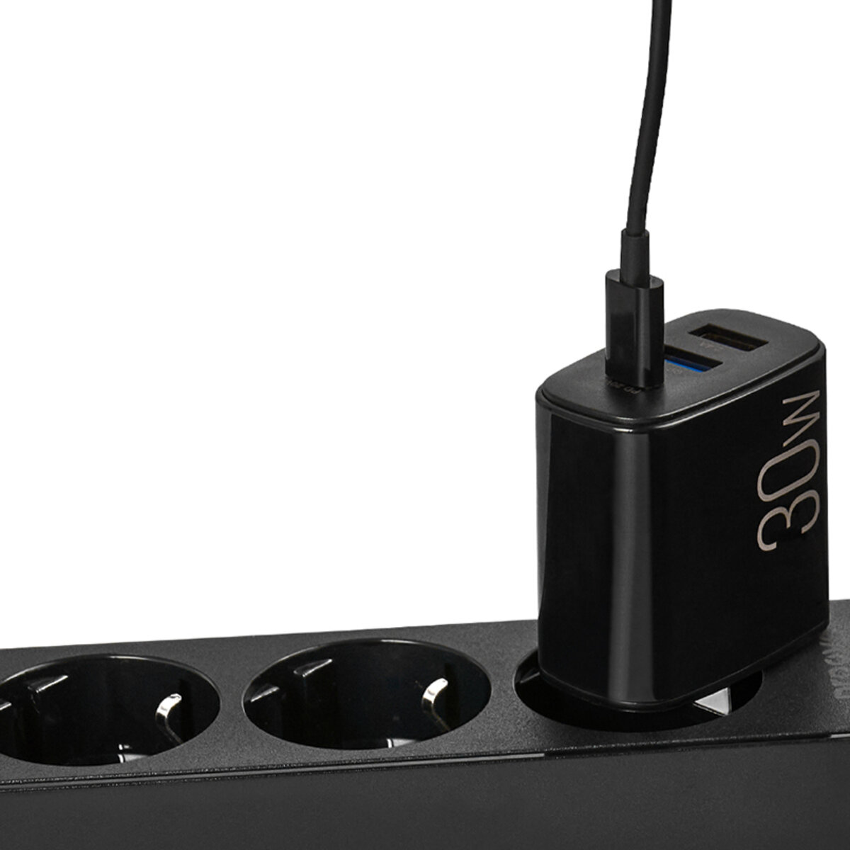 Мережевий зарядний пристрій Brevia ePower PD20W+QC18W+12W чорний (45030DUCB) дивитися фото №4