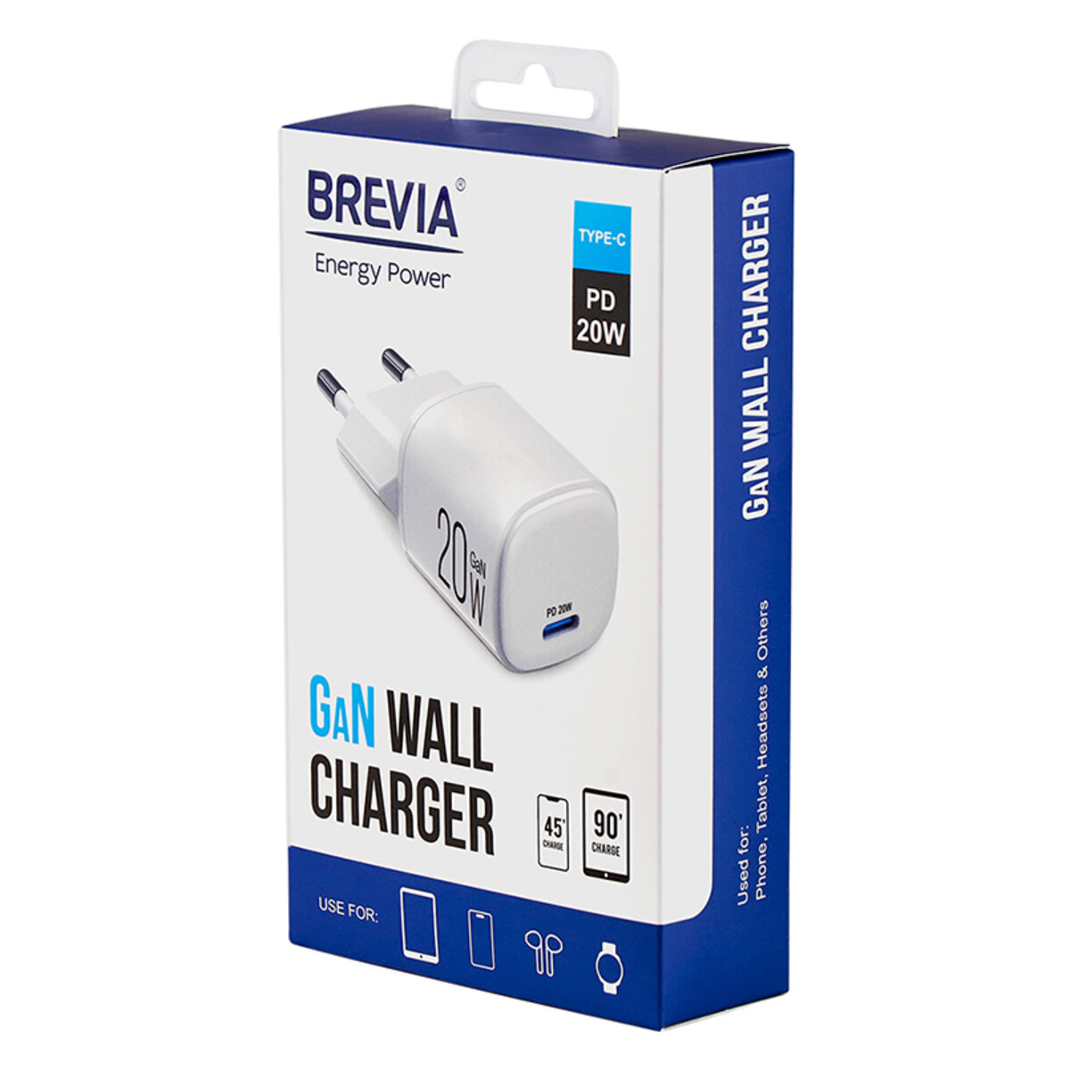 Мережевий зарядний пристрій Brevia ePowerGaN PD20W USB-C білий (44020GCW) дивитися фото №5
