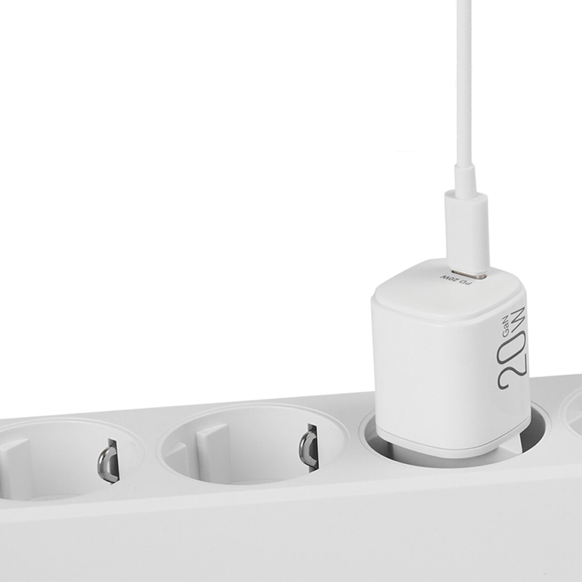 Мережевий зарядний пристрій Brevia ePowerGaN PD20W USB-C білий (44020GCW) дивитися фото №4