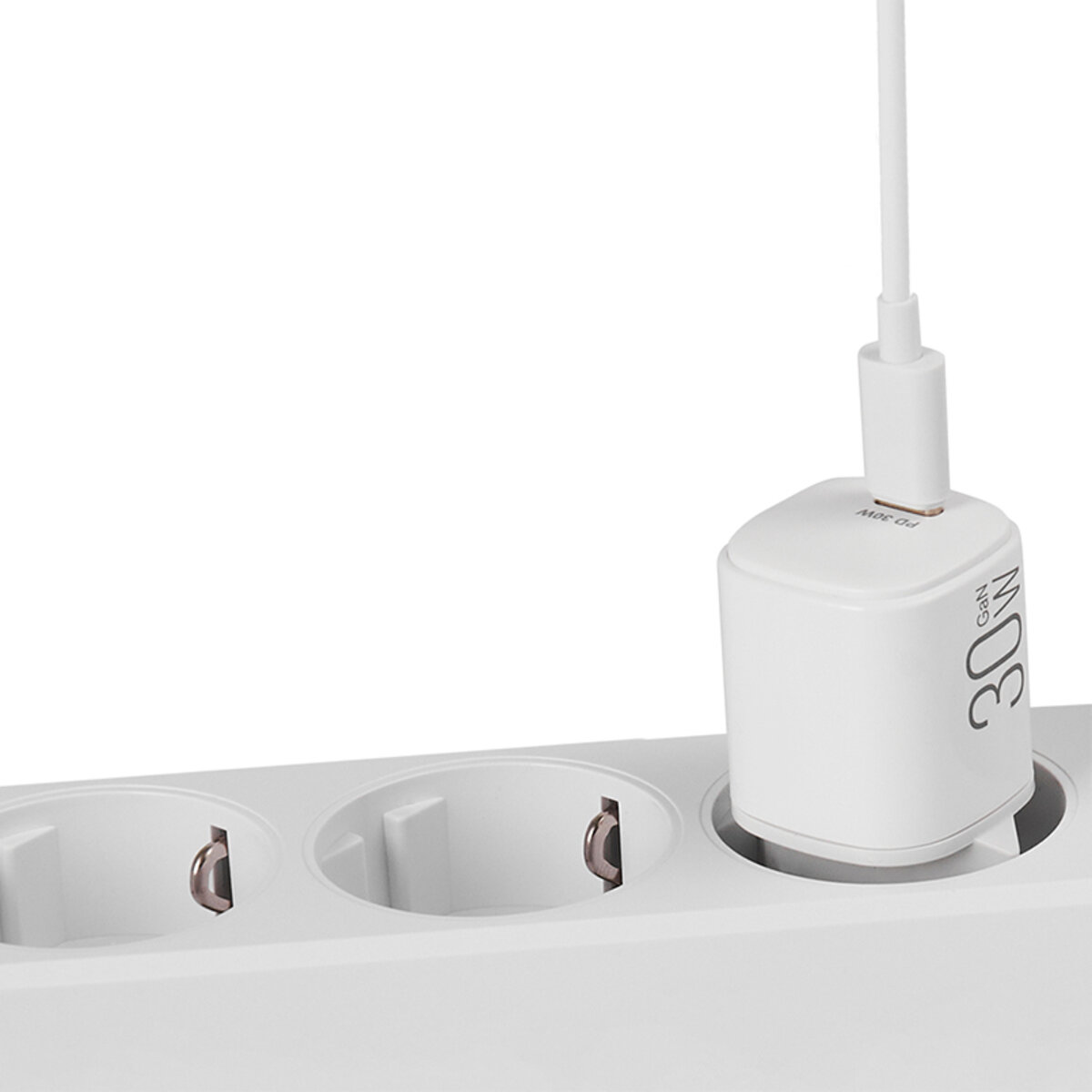 Мережевий зарядний пристрій Brevia ePowerGaN PD30W USB-C білий (44030GCW) дивитися фото №4