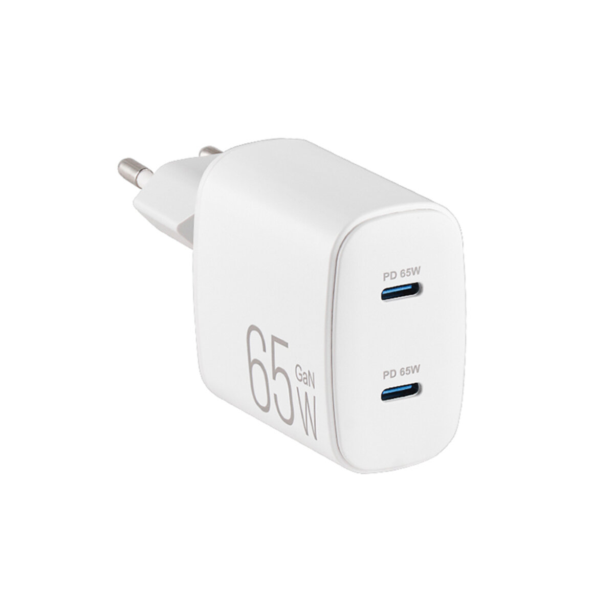 Мережевий зарядний пристрій Brevia ePowerGaN PD65W 2xUSB-C білий (44065GDCW) дивитися фото №2