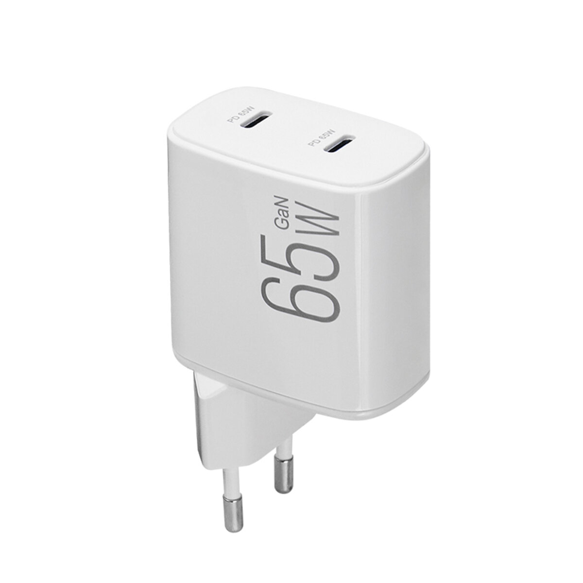 Мережевий зарядний пристрій Brevia ePowerGaN PD65W 2xUSB-C білий (44065GDCW) дивитися фото №3