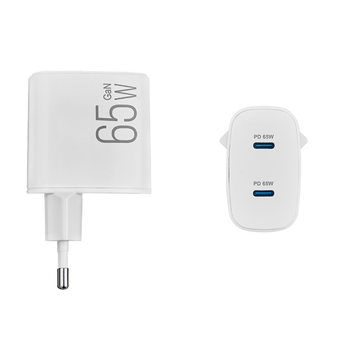 Мережевий зарядний пристрій Brevia ePowerGaN PD65W 2xUSB-C білий (44065GDCW) дивитися фото №4