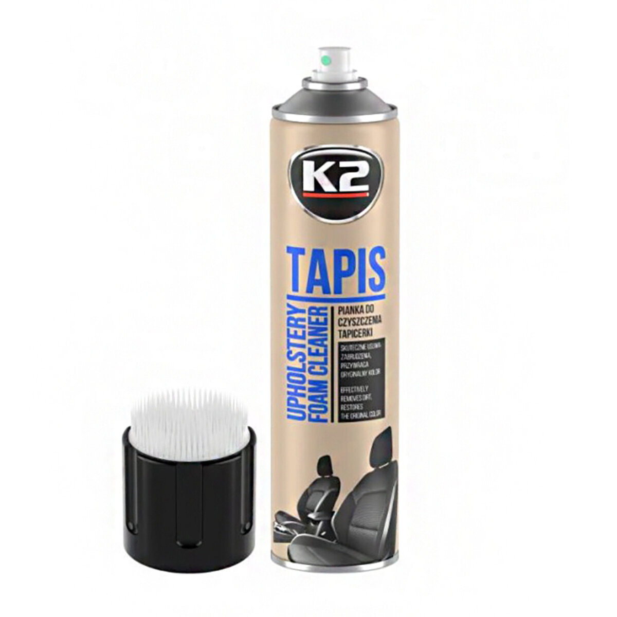 Засіб для чищення тканин (аерозоль) з щіткою K2 TAPIS + BRUSH, 600мл (K206B) дивитися фото №1