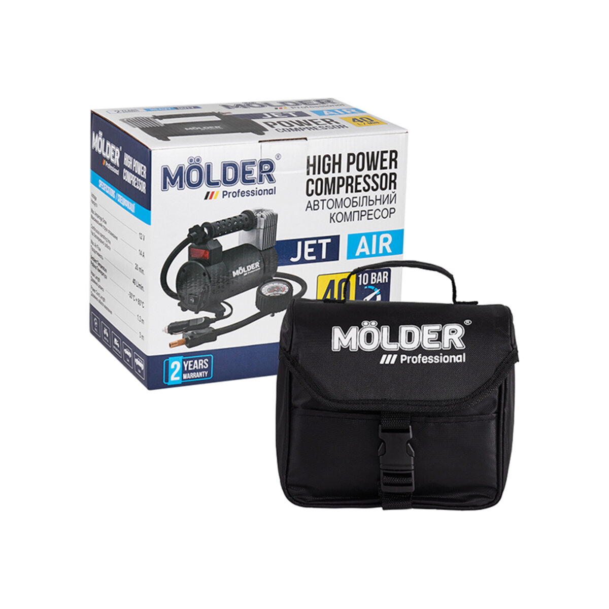 Компресор автомобільний Molder Jet Air 12В, 10 Атм, 40 л/хв MA25110 (MA25110) дивитися фото №5