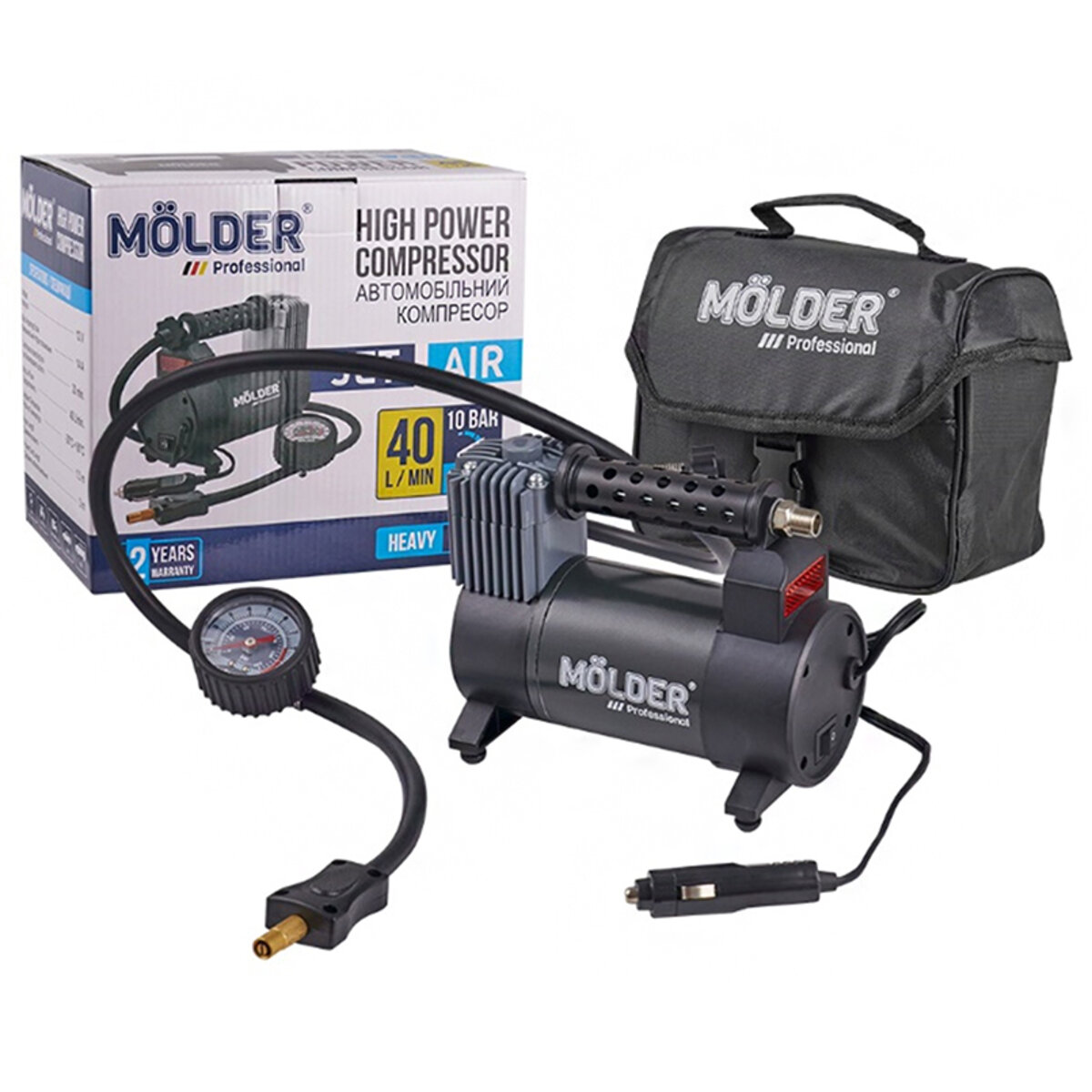 Компресор автомобільний Molder Jet Air 12В, 10 Атм, 40 л/хв MA25110 (MA25110) дивитися фото №8