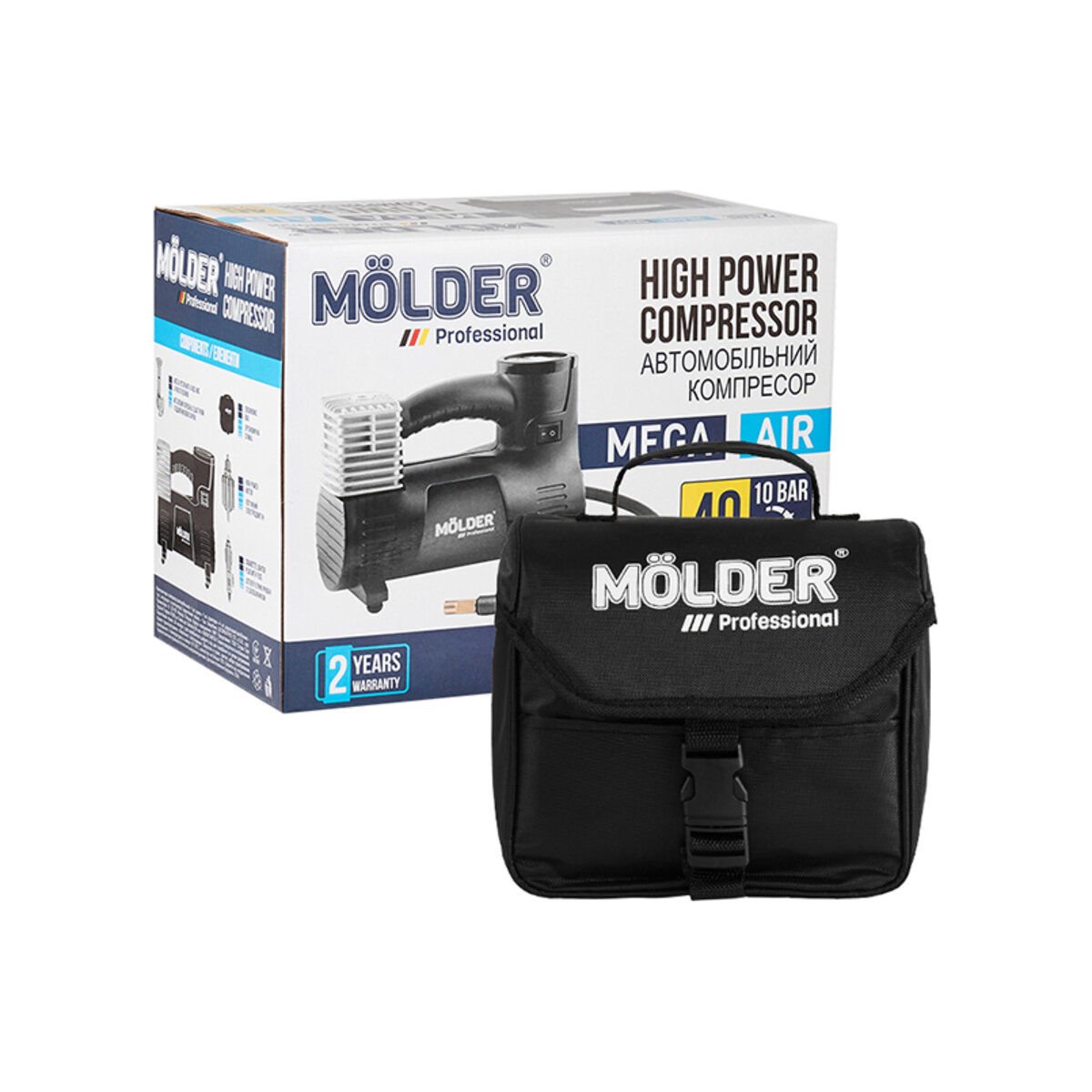 Компресор автомобільний Molder Mega Air 12В, 10 Атм, 40 л/хв MA25120 (MA25120) дивитися фото №6