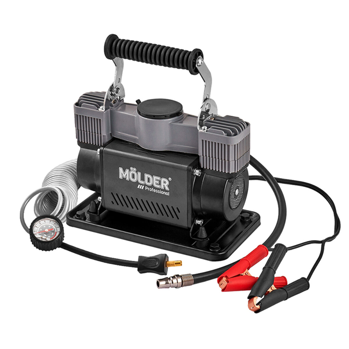 Компресор автомобільний Molder Turbo Air 12В, 10 Атм, 90 л/хв із зажимами АКБ MA25300 (MA25300) дивитися фото №1