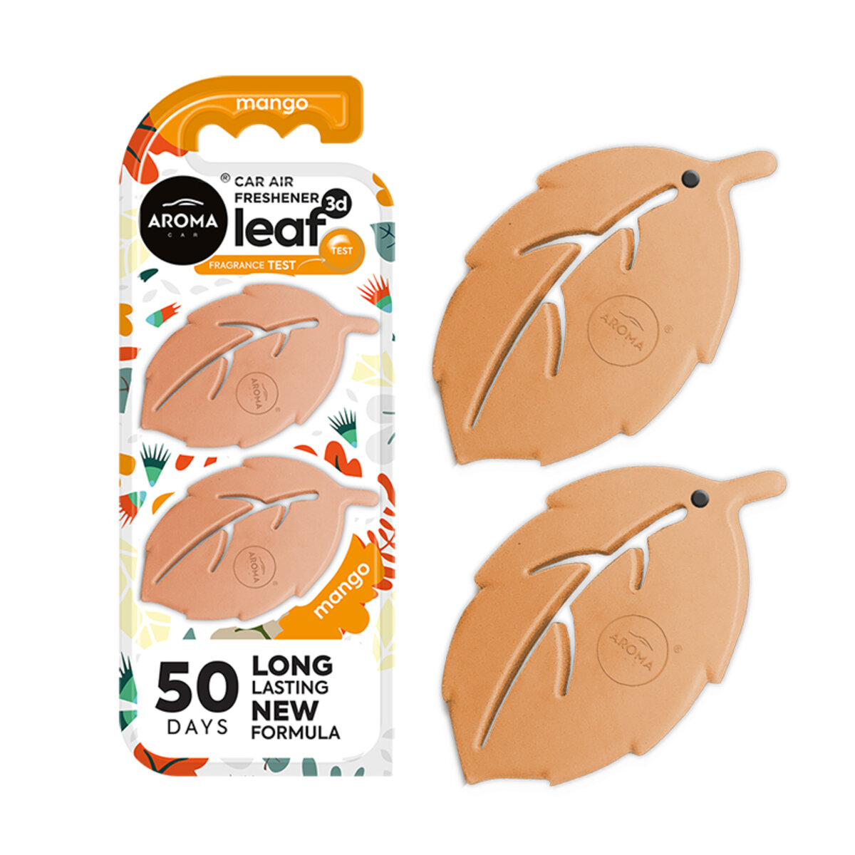 Ароматизатор на дефлектор Aroma Car Leaf 3D Mini - Mango сухий (11878) дивитися фото №1