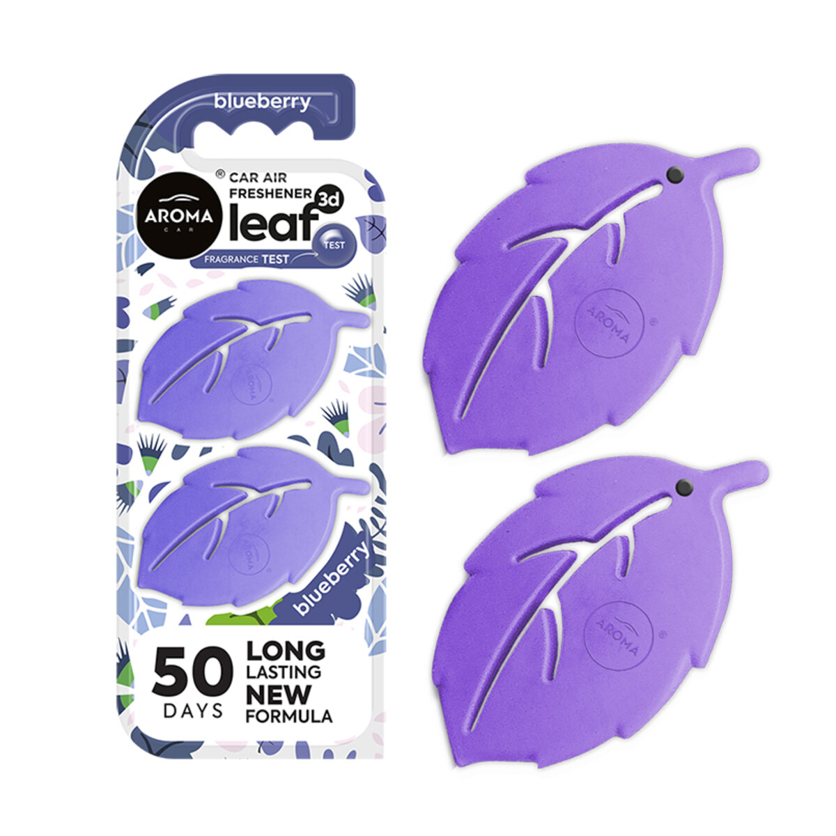 Ароматизатор на дефлектор Aroma Car Leaf 3D Mini - Blueberry сухий (11924) дивитися фото №1