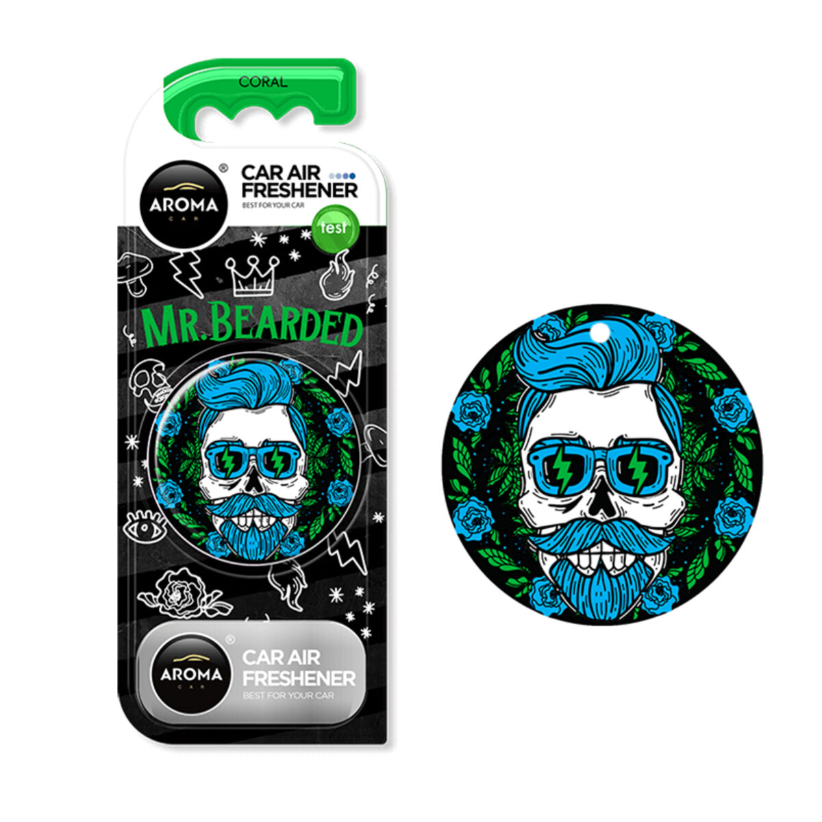 Автомобільний Ароматизатор Aroma Car Polymer Circle Mr.Bearded - Coral сухий (10892) | Аромат: Парфуми дивитися фото №1