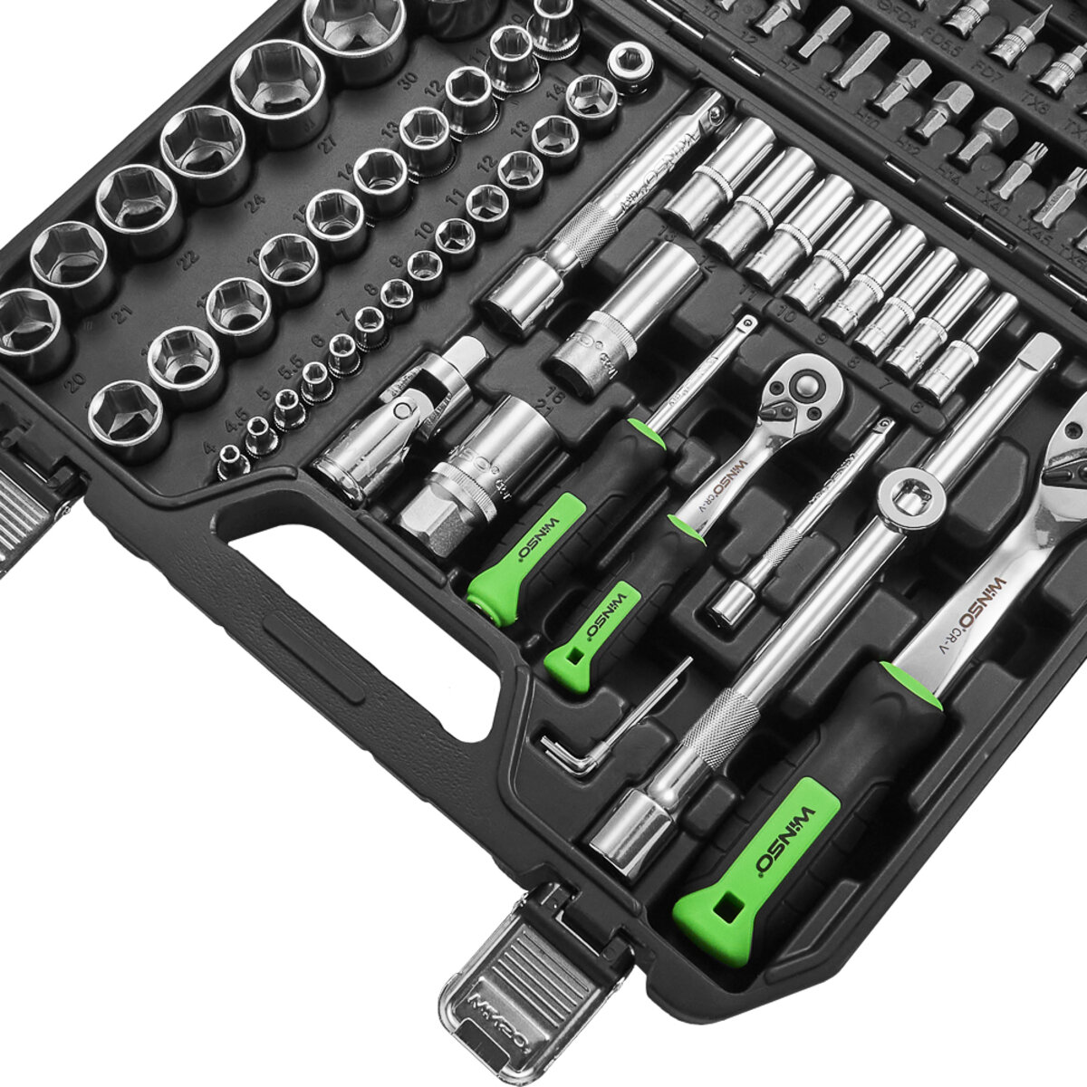Професійний набір інструментів в кейсі Winso Pro 1/2, 1/4 72T, CR-V, 110од. (924110) дивитися фото №7