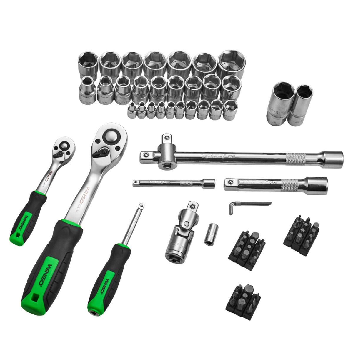 Професійний набір інструментів в кейсі Winso Pro 1/2, 1/4 72 T, CR-V, 73од. (924073) дивитися фото №7