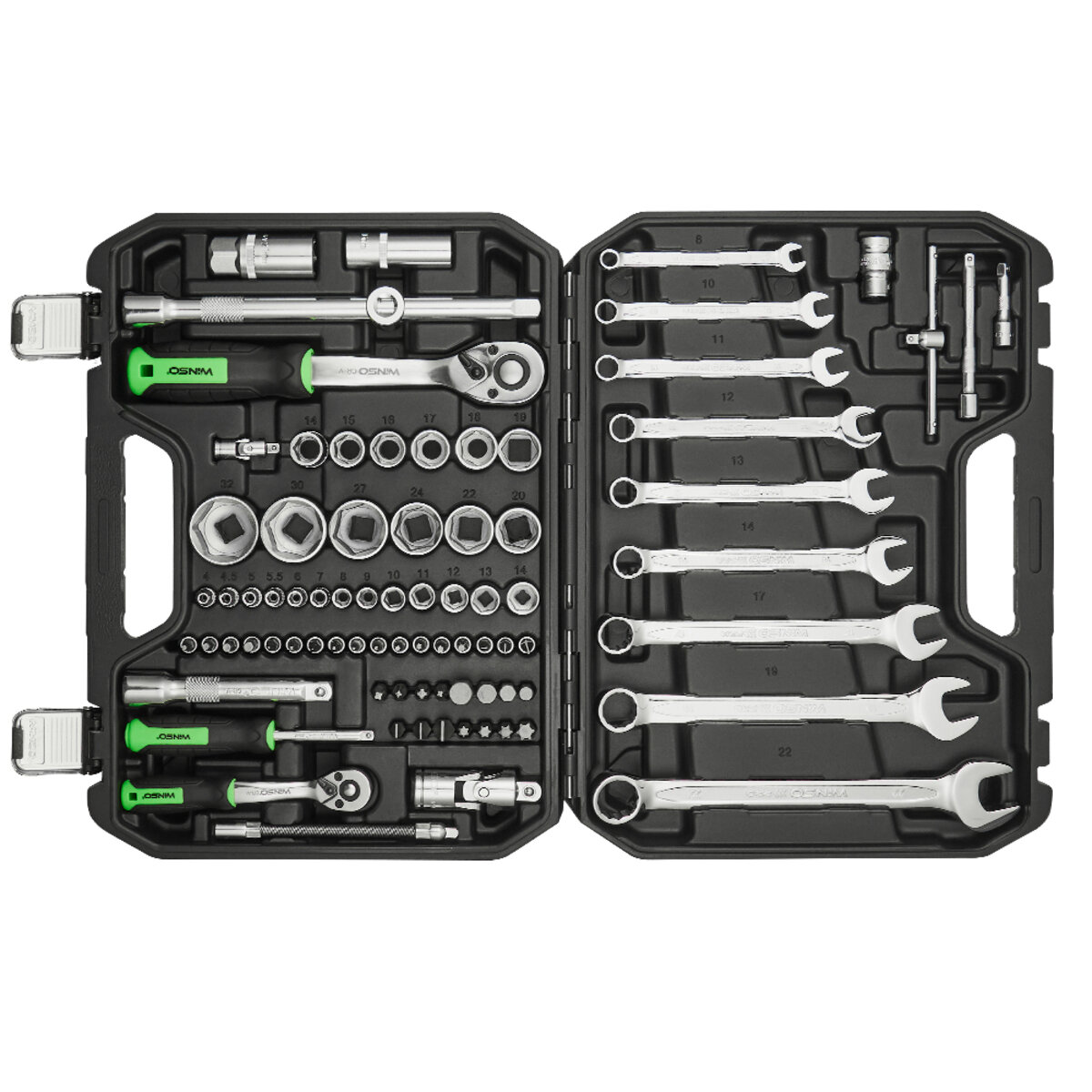 Професійний набір інструментів в кейсі Winso Pro 1/2, 1/4 72 T, CR-V, 82од. (924082) дивитися фото №3