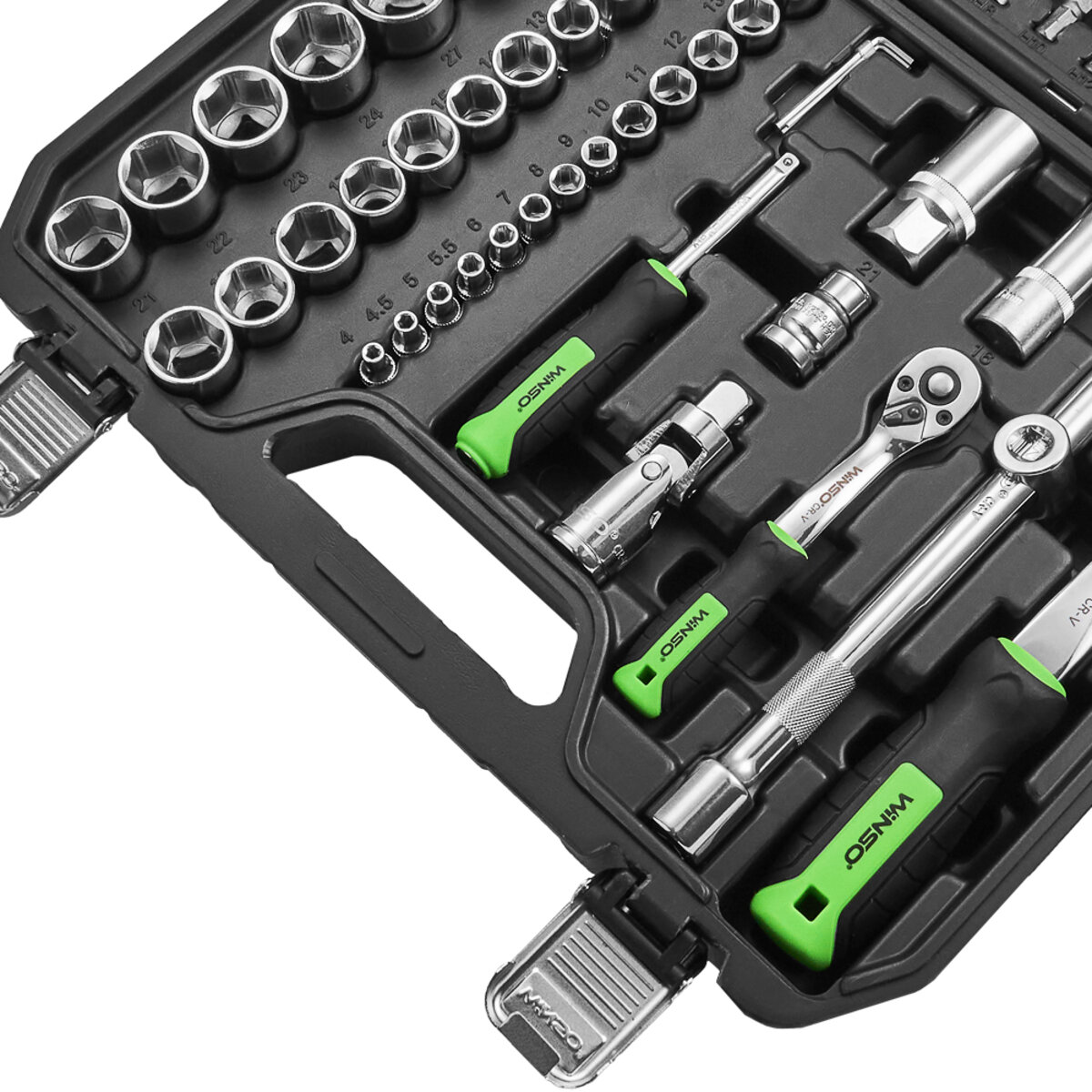 Професійний набір інструментів в кейсі Winso Pro 1/2, 1/4 72 T, CR-V, 94од. (924094) дивитися фото №7