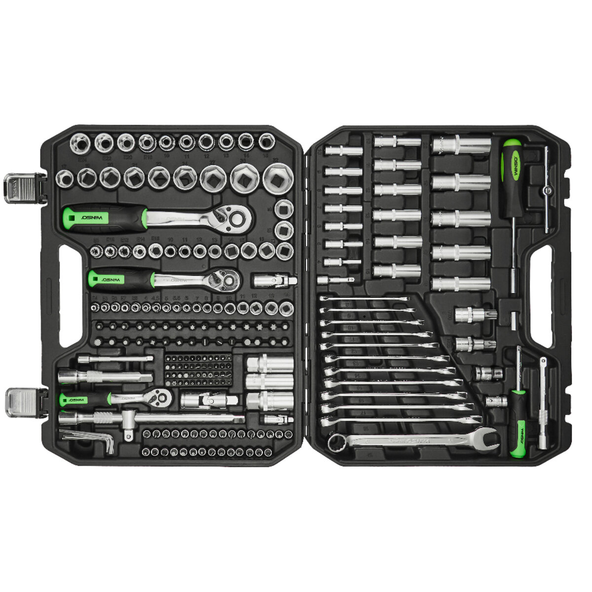 Професійний набір інструментів в кейсі Winso Pro 1/2, 1/4, 3/8 72T, CR-V, 219од. (924219) дивитися фото №3