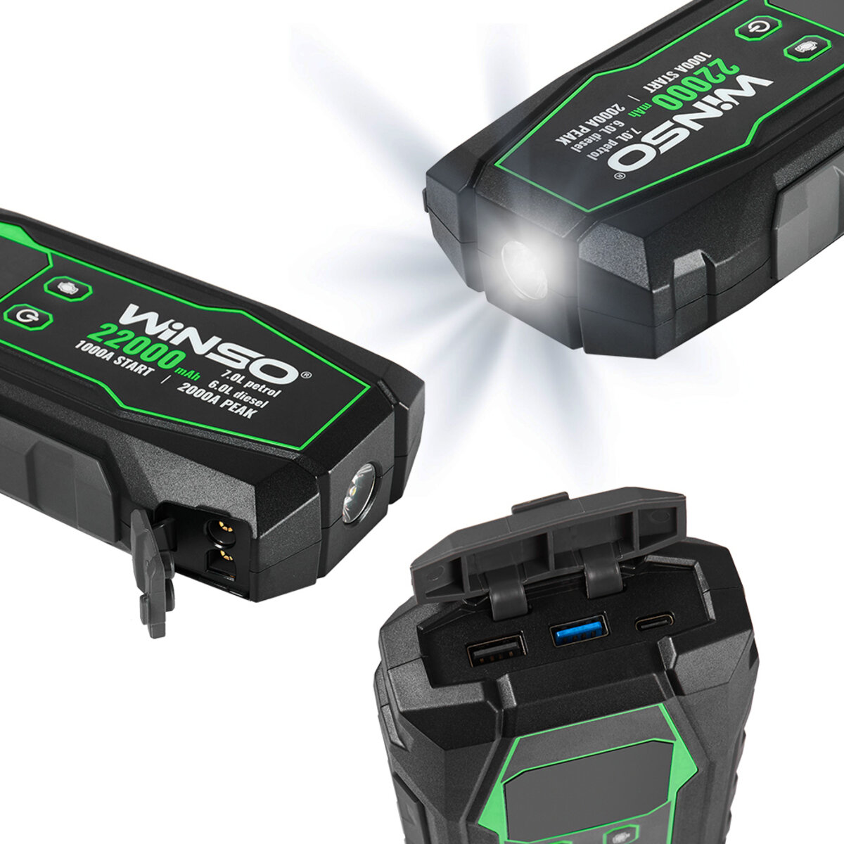 Бустер (пусковий пристрій) Winso Jump Starter 1000A/2000A 22000mAh (141000) дивитися фото №3