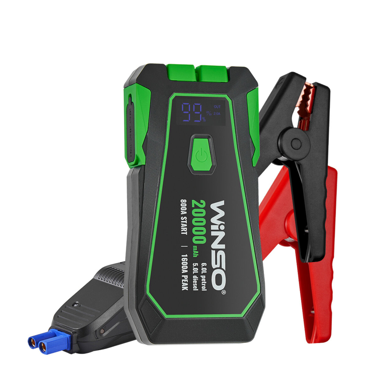 Бустер (пусковий пристрій) Winso Jump Starter 800A/1600A 20000mAh зі Smart-клемами (140800) дивитися фото №1