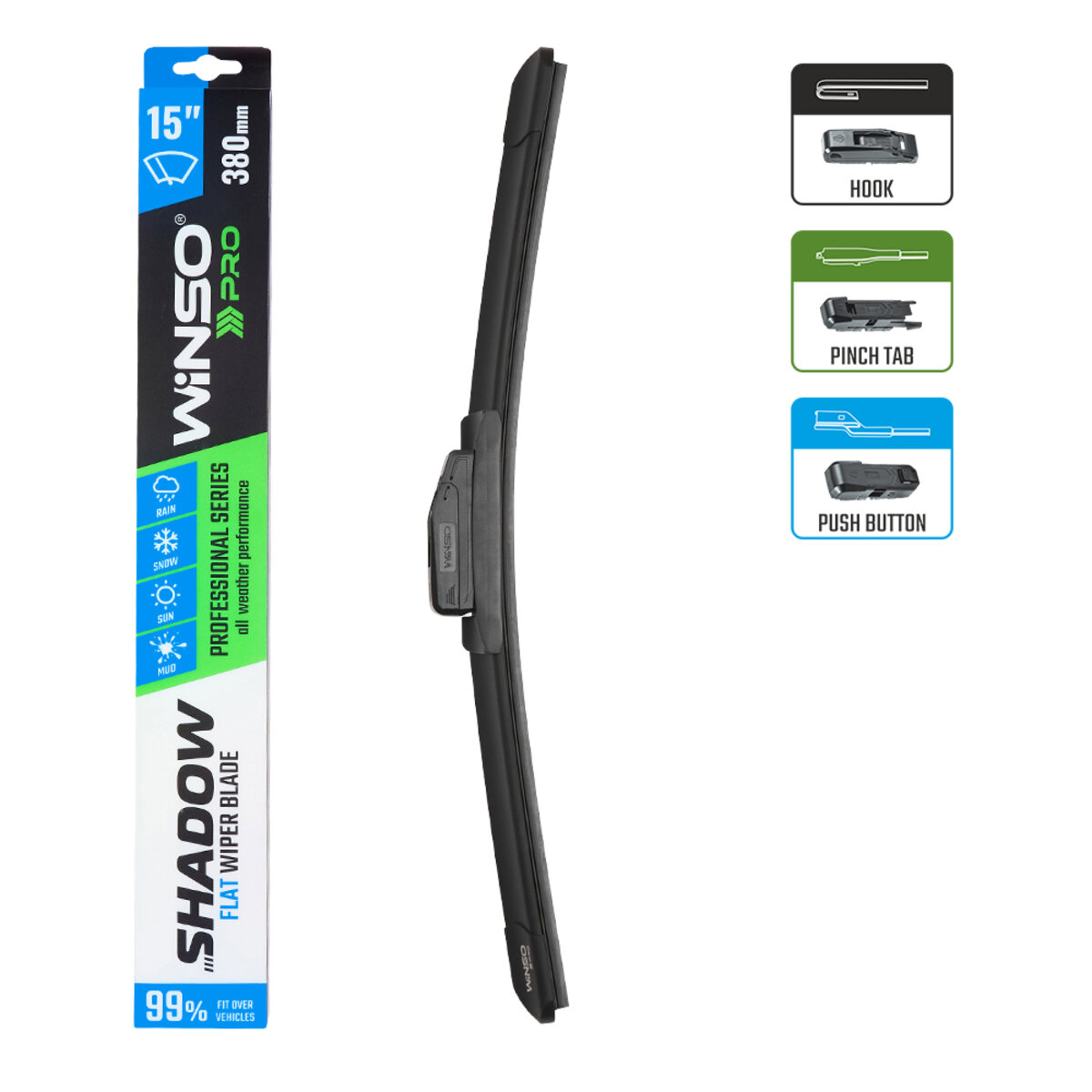 Безкаркасна щітка Winso Pro Shadow 15/380мм (117380) дивитися фото №3