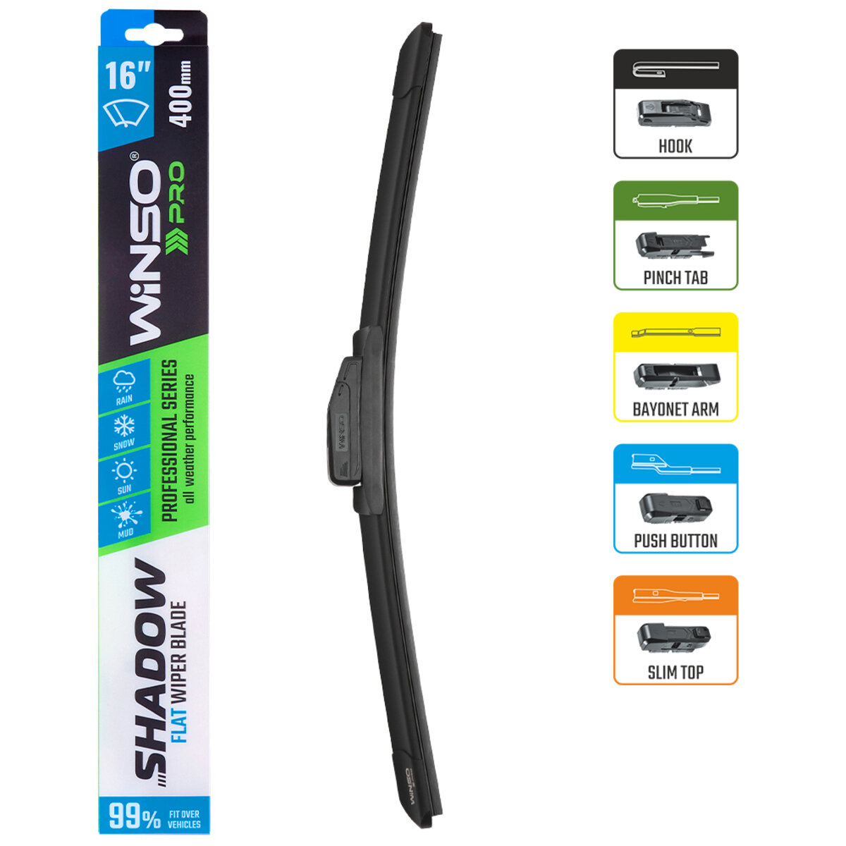 Безкаркасна щітка Winso Pro Shadow 16/400мм (117400) дивитися фото №3