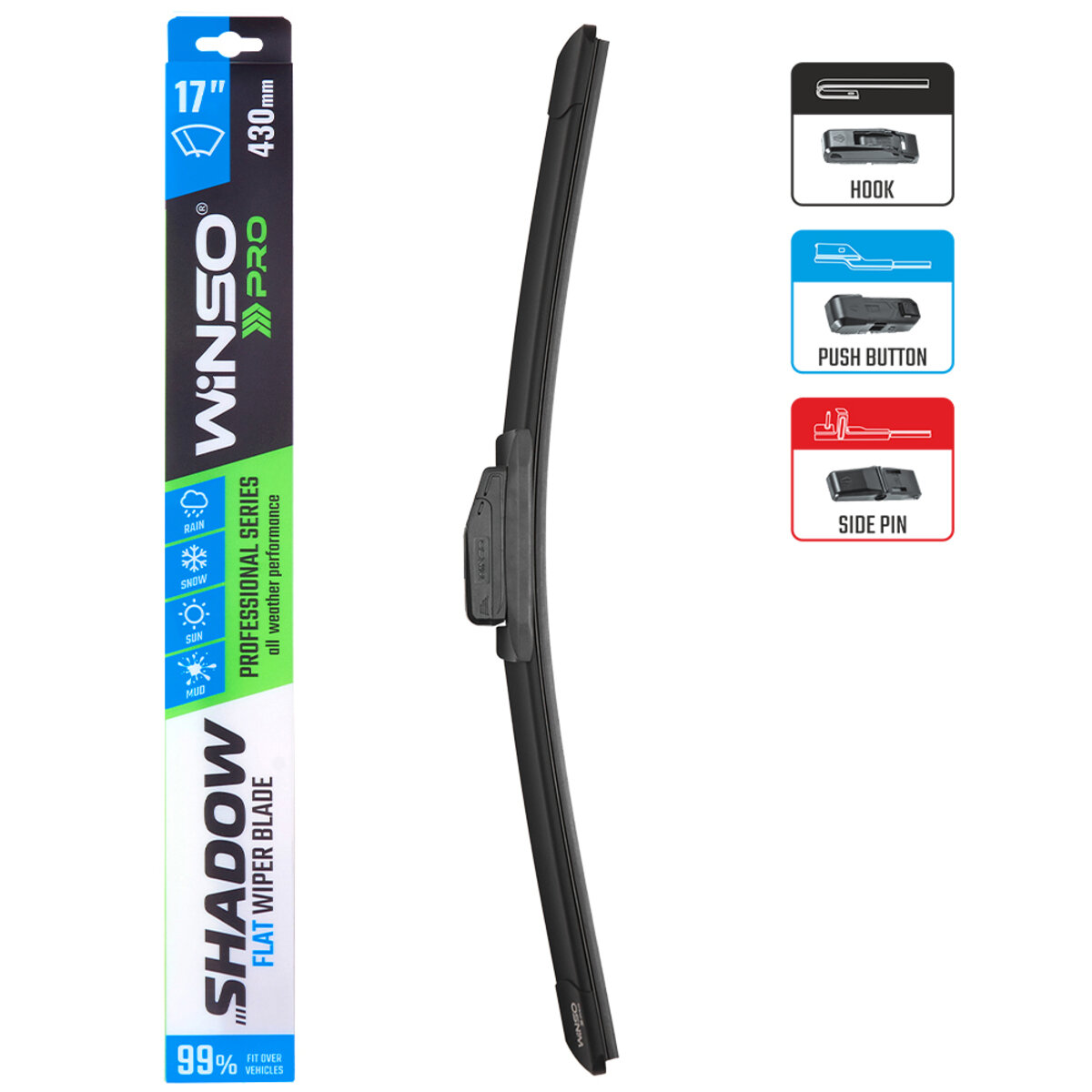 Безкаркасна щітка Winso Pro Shadow 17/430мм (117430) дивитися фото №2