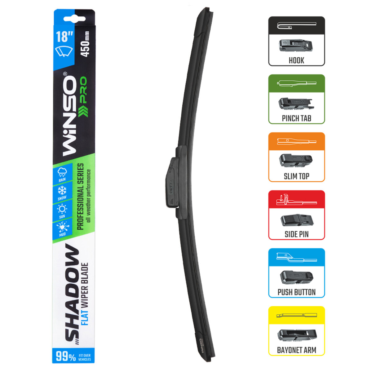 Безкаркасна щітка Winso Pro Shadow 18/450мм (117450) дивитися фото №3