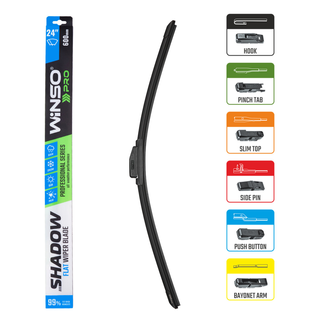 Безкаркасна щітка Winso Pro Shadow 24/600мм (117600) дивитися фото №3