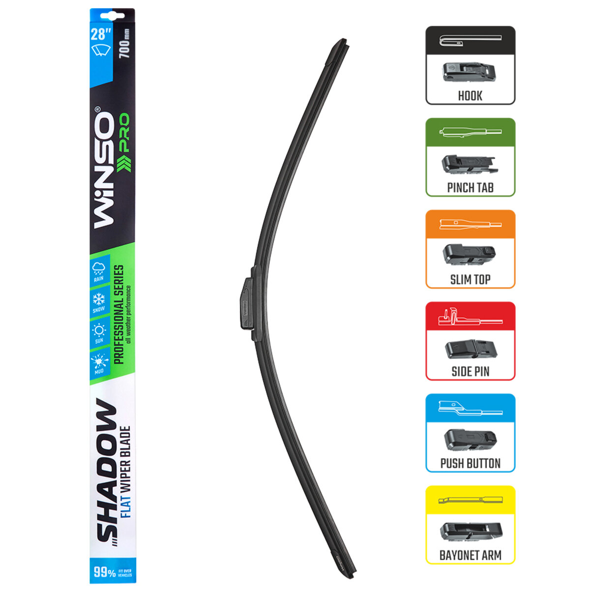 Безкаркасна щітка Winso Pro Shadow 28/700мм (117700) дивитися фото №3