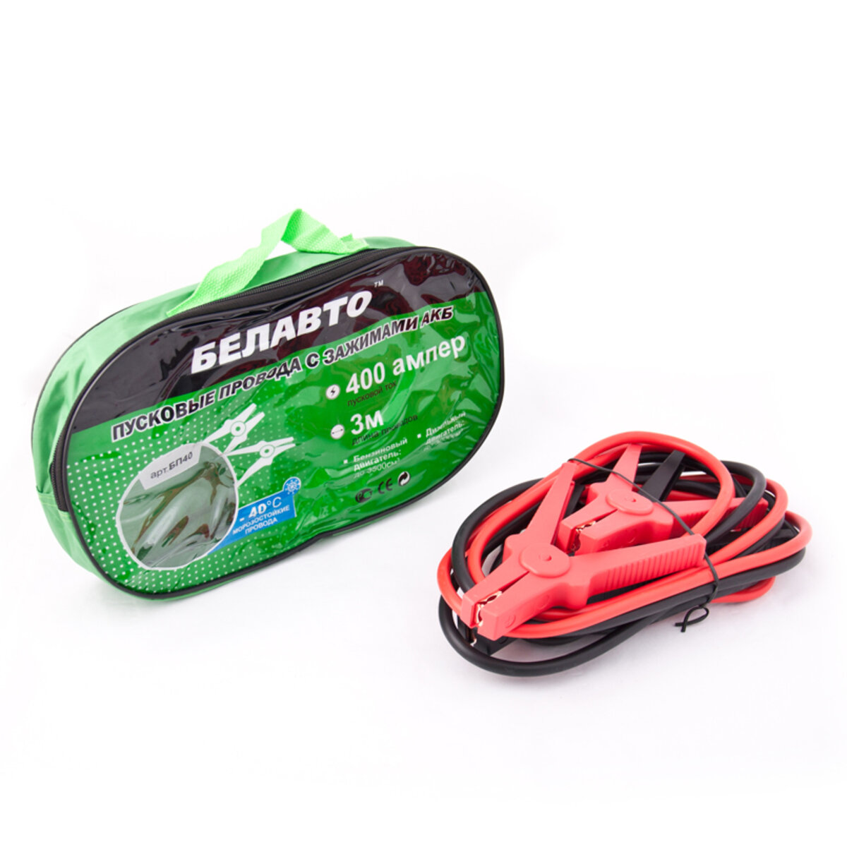 Провода-прикурювачі Белавто 400A, 3м BP40 (BP40) дивитися фото №1