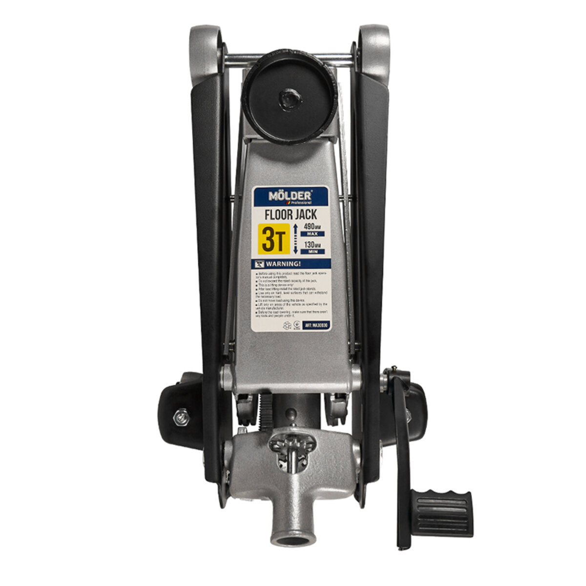 Домкрат гідравлічний підкатний Molder професійний з педаллю 3т 130-490мм картонна упаковка 28кг (MA30032) дивитися фото №4